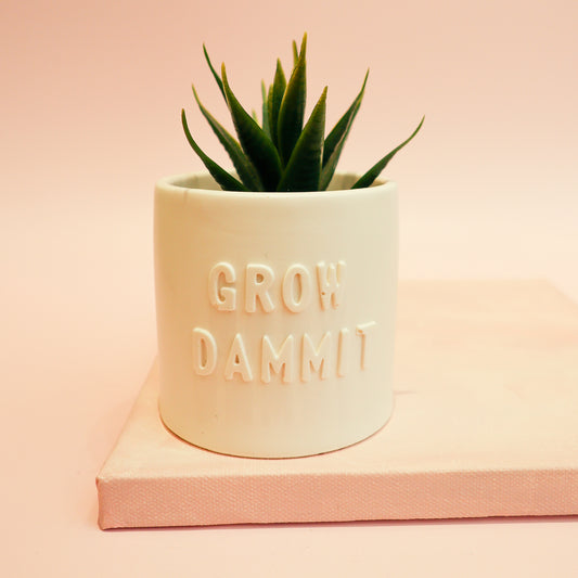 Posoda za rastline "Grow dammit - bela", M Design Home