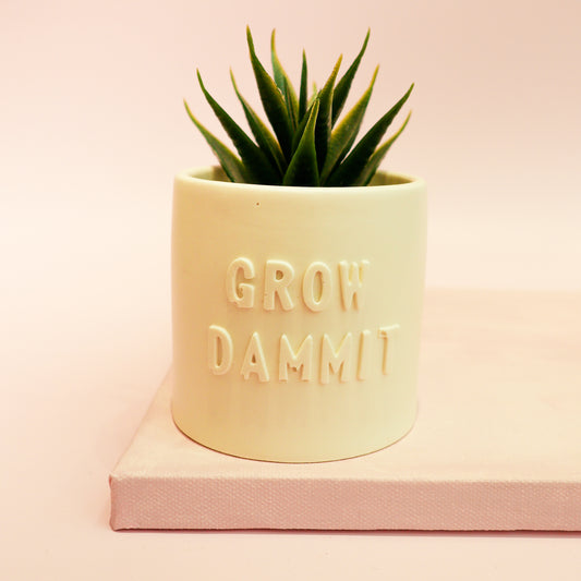 Posoda za rastline "Grow dammit - rumena", M Design Home